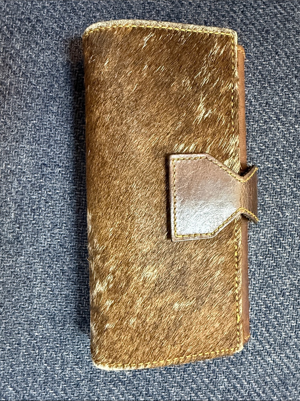 Myra Brown Hair-On Hide Wallet Clutch